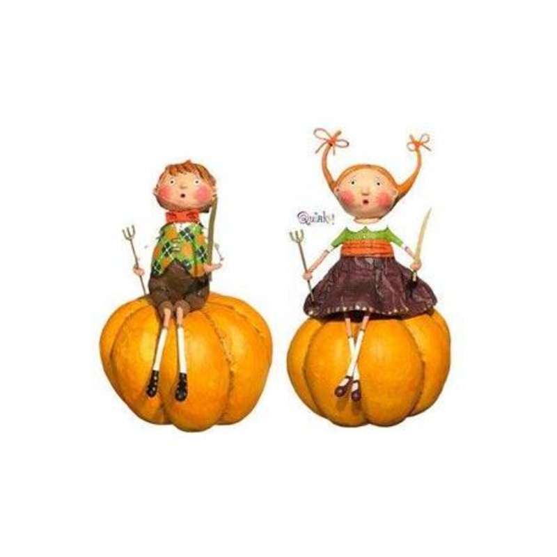 Peter & Prissy Pumpkin Eater Figurines Set of 2