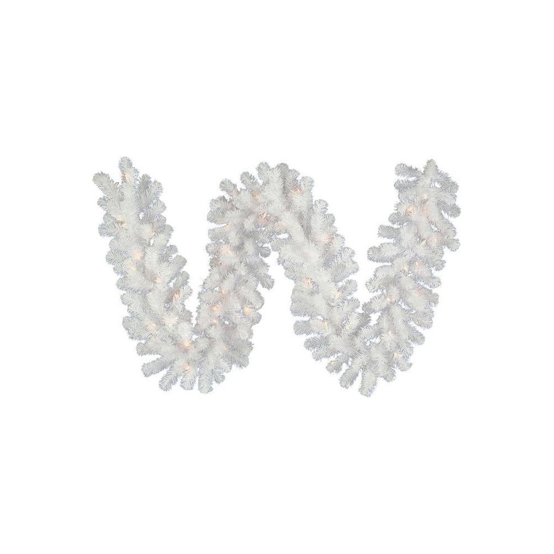 Vickerman 9′ Crystal White Spruce Artificial Christmas Garland, Lights