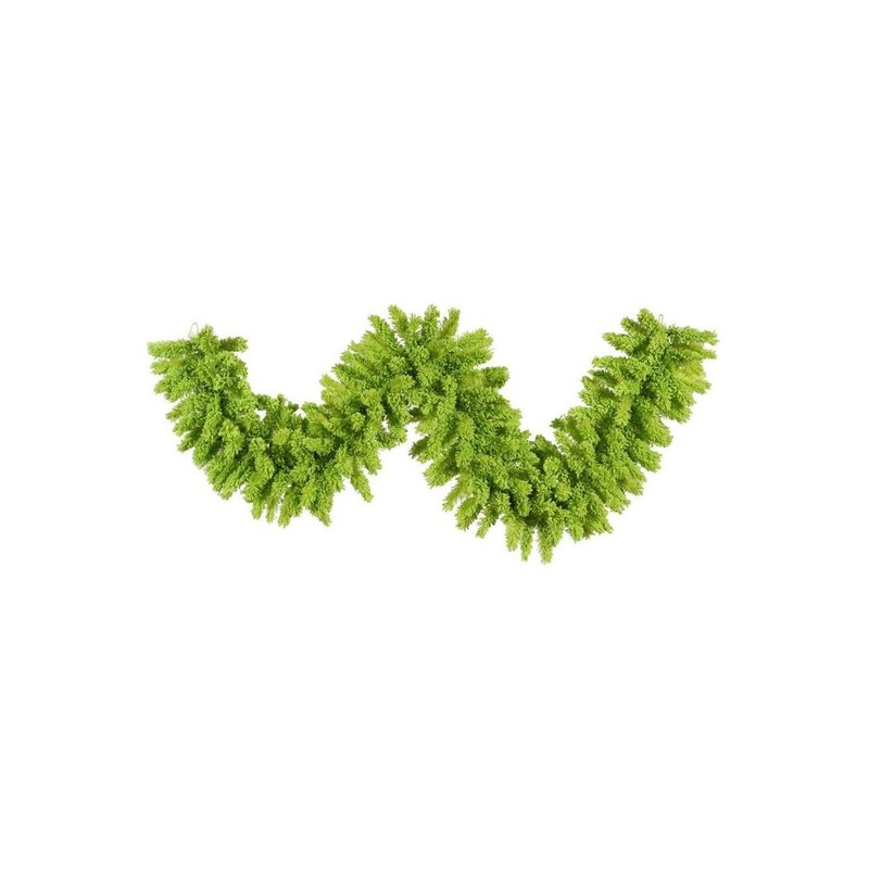 Vickerman 9′ Flocked Lime Green Garland without Lights