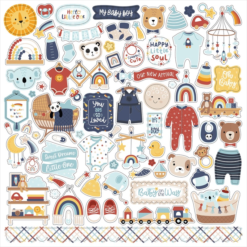 Echo Park – Baby On Board It’s a Boy – 12×12 Element Sticker Sheet
