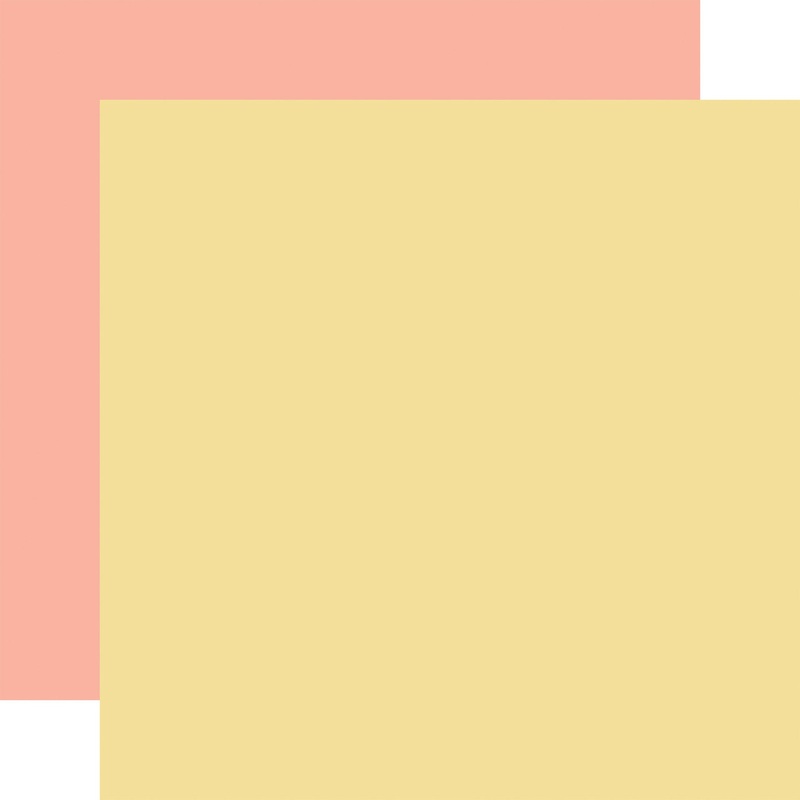 Echo Park – Baby On Board It’s a Girl – 12×12 Single Sheet – Coordinating Solids – Yellow / Pink