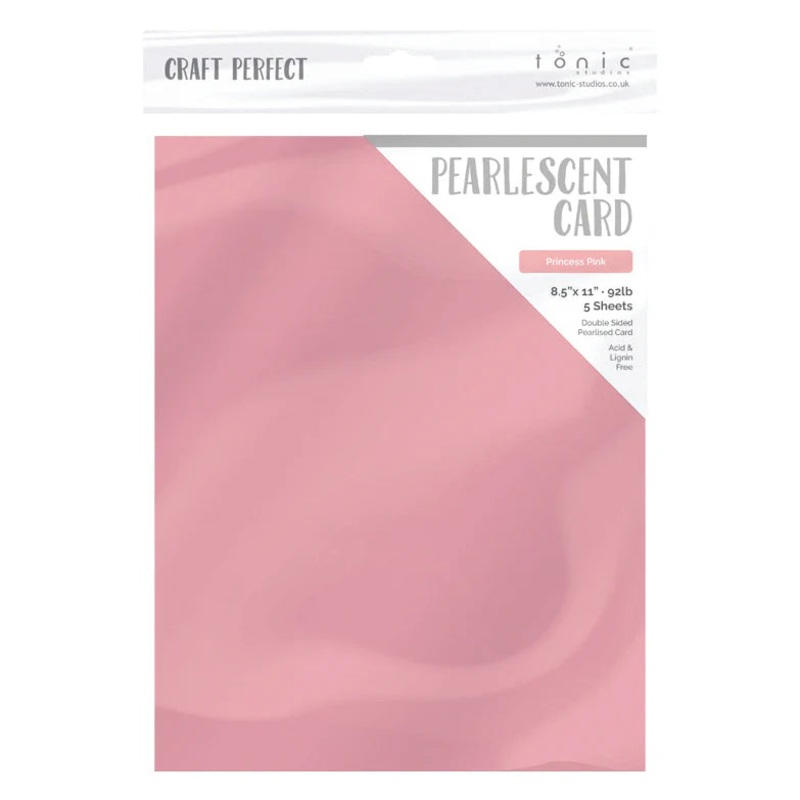 Tonic Studio – Craft Perfect Pearlescent Cardstock – 8.5″X11″ 5/Pkg – Princess Pink