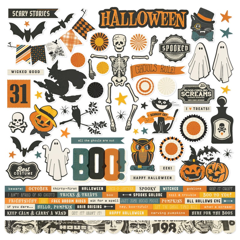 Simple Stories – Scary Stories – 12×12 Cardstock Stickers