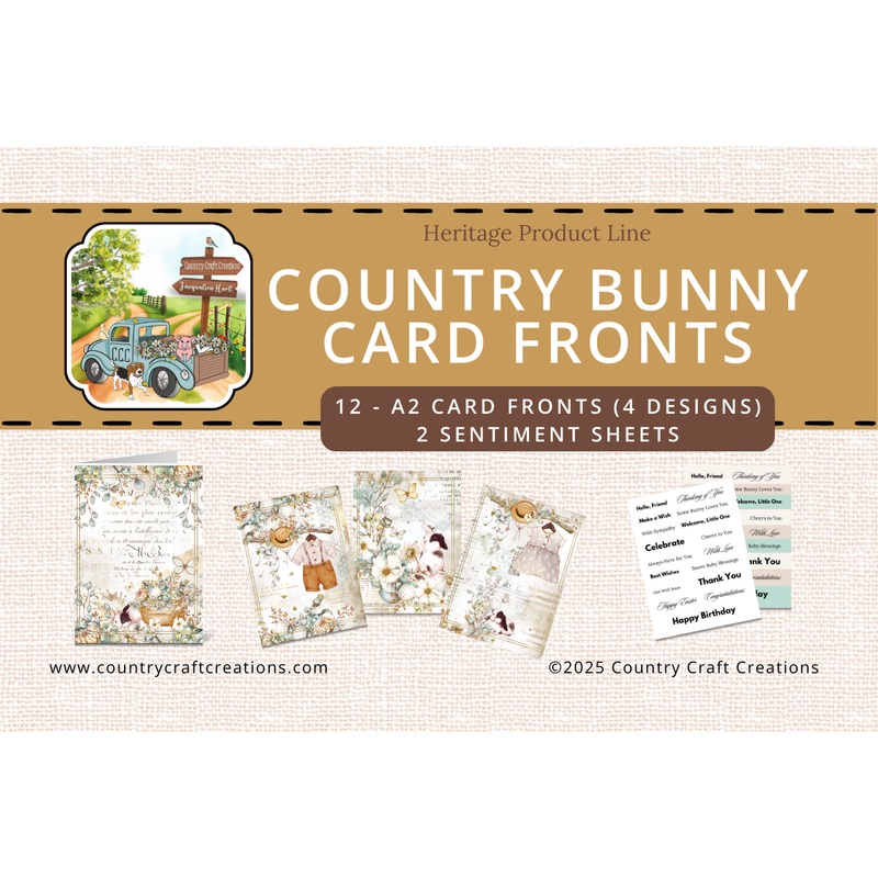 – Card Fronts – Country Bunny