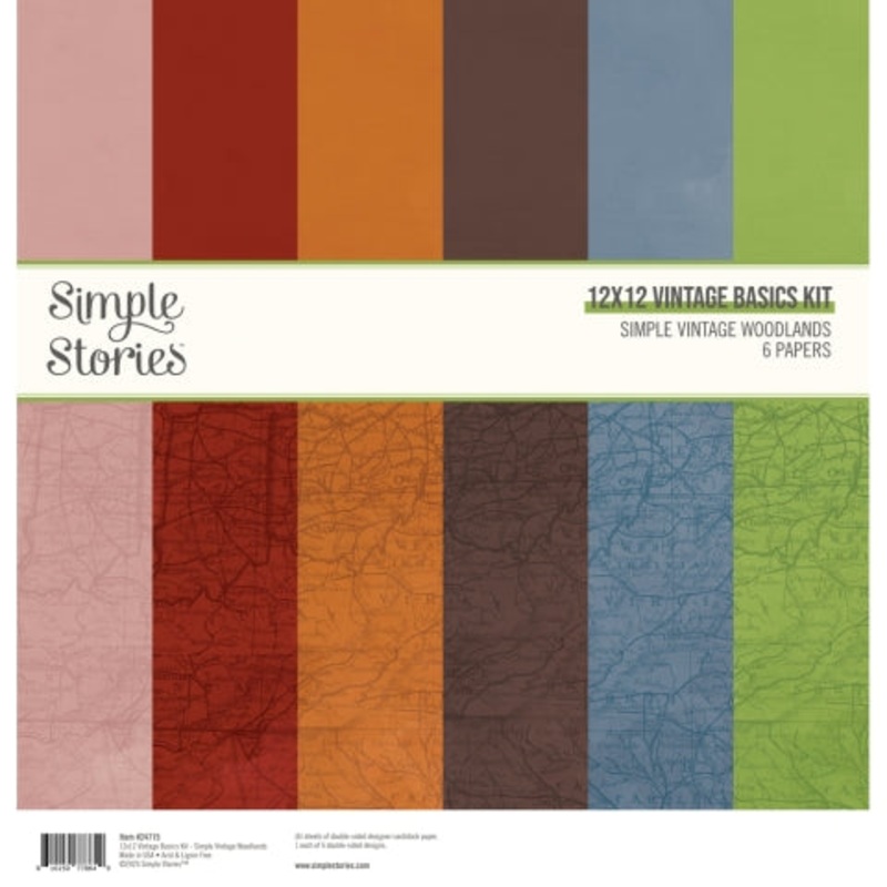 Simple Stories – Simple Vintage Woodlands – 12×12 Vintage Basics Kit