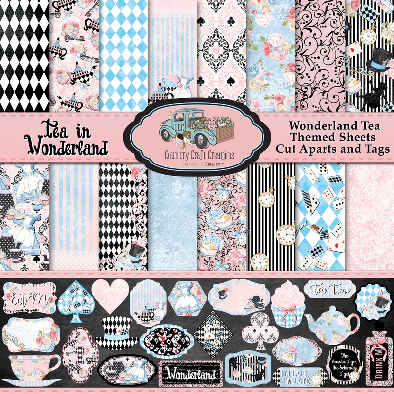 – Tea in Wonderland – 12×12 – Cotton Bristol
