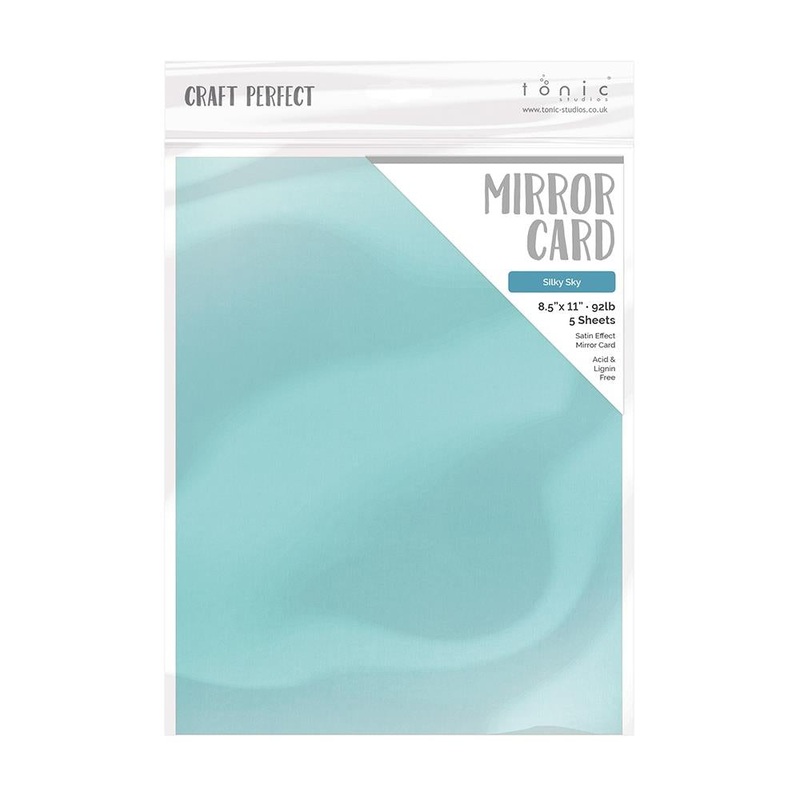 Tonic Studio – Craft Perfect Satin Mirror Cardstock – 8.5″X11″ 5/Pkg – Silky Sky