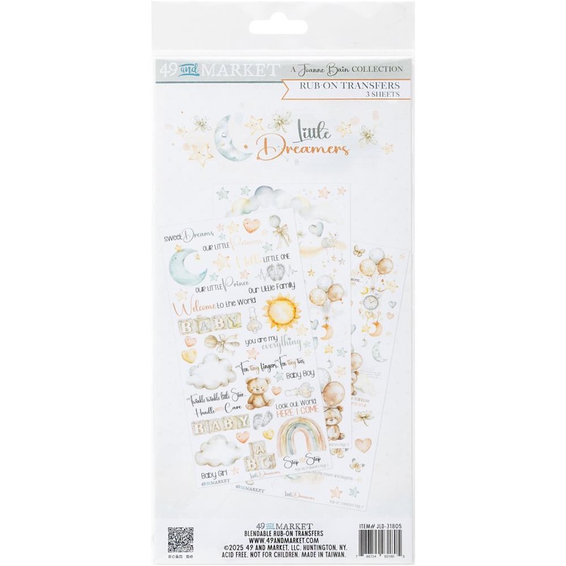 49 & Market – Little Dreamer – 612 Rub-on Transfer Set