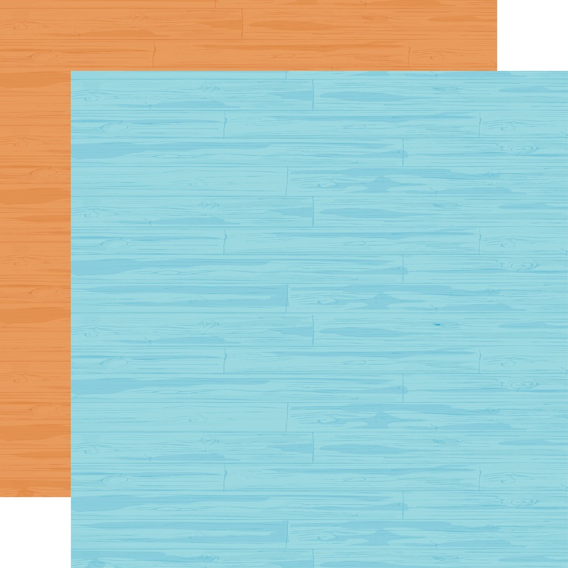 Carta Bella – Beach Town – 12×2 Single Sheets – Coordinating Solids – Blue / Orange