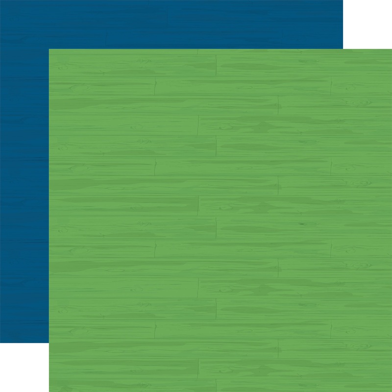 Carta Bella – Beach Town – 12×2 Single Sheets – Coordinating Solids – Green / Navy