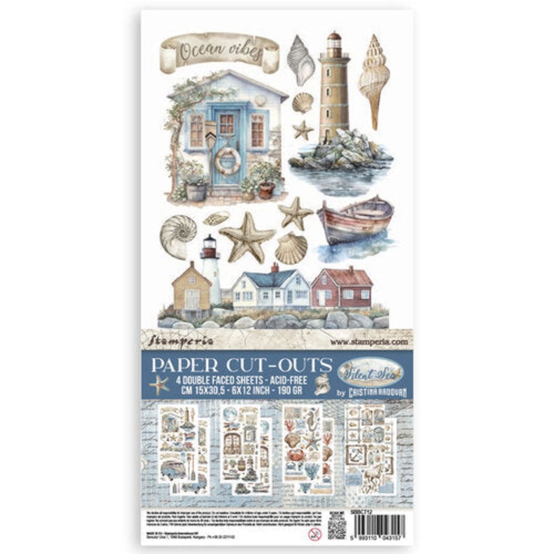 Stamperia – Silent Sea – Paper Cut Outs – Double Face – 4 Sheets