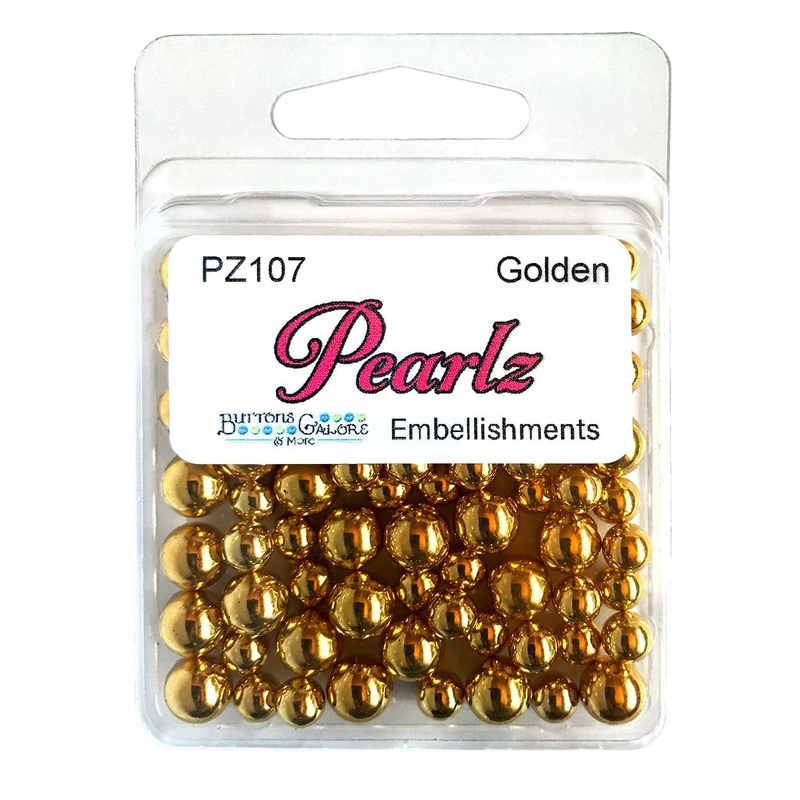 Buttons Galore & More – Shaker Embellishments – Pearlz – Golden/PZ107
