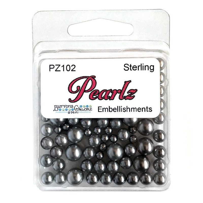 Buttons Galore & More – Shaker Embellishments – Pearlz – Sterling/PZ102