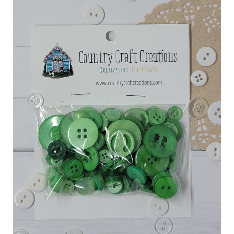 Buttons – Granny’s Craft Buttons – Peacock Green