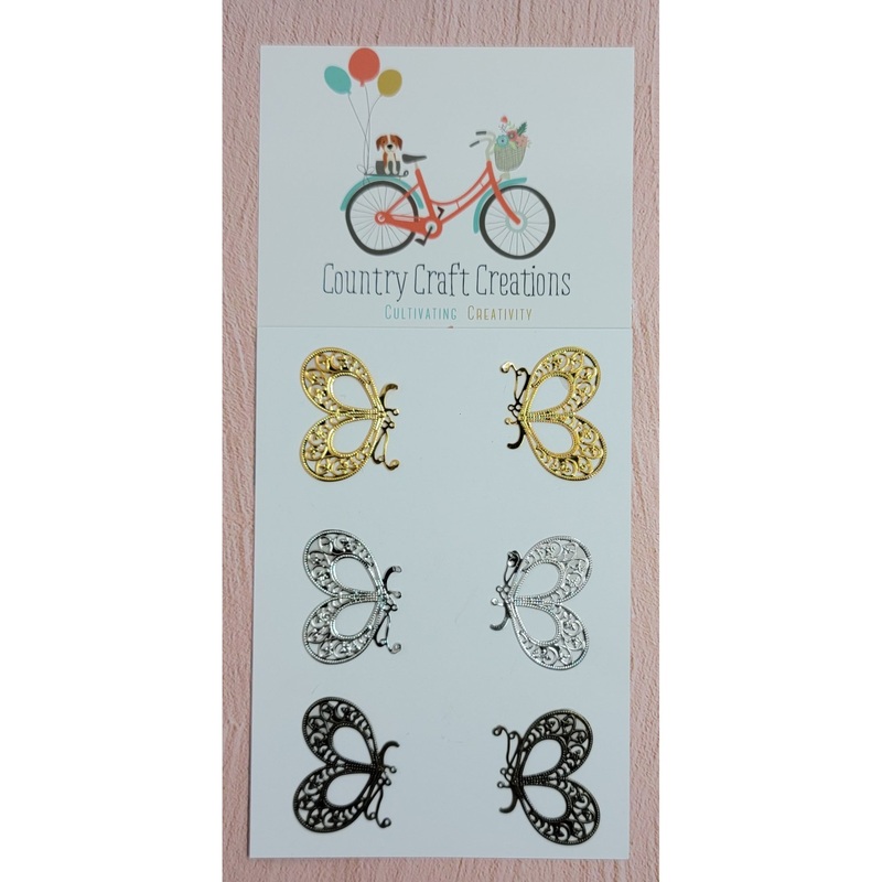 – Charms – Metal Butterflies – Gold, Silver, Bronze