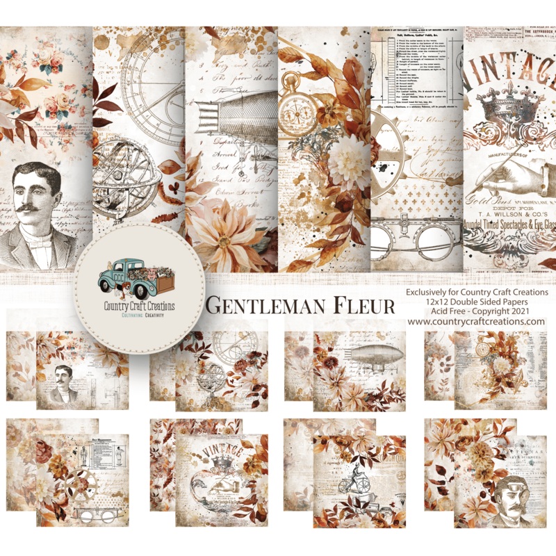 – Gentlemen Fleur – 12×12 – Cotton Bristol