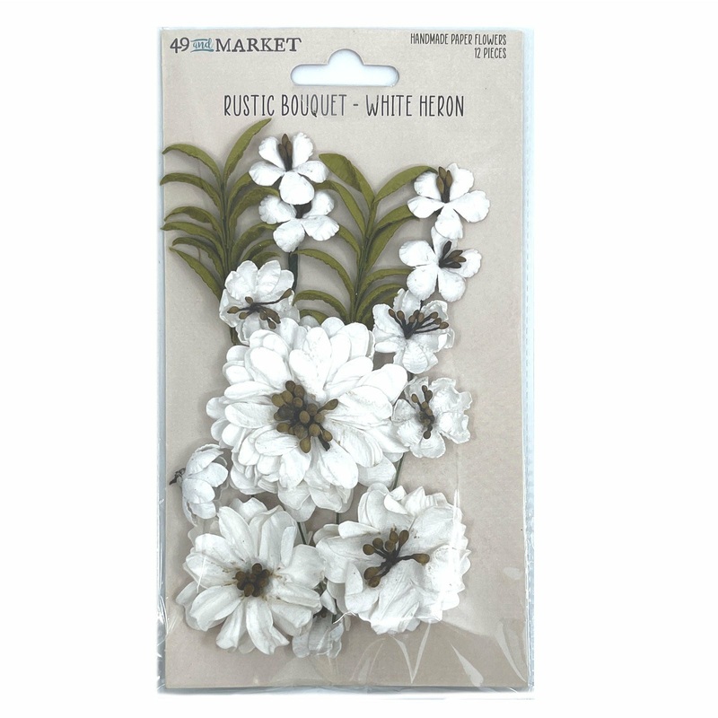 49 & Market – Flowers – Rustic Bouquet / White Heron