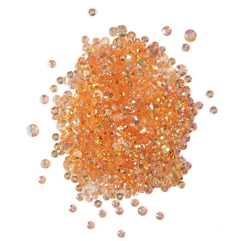 Buttons Galore & More – Shaker Embellishments – Crystalz Rhinestone Embellishments – Peach / CRZ114