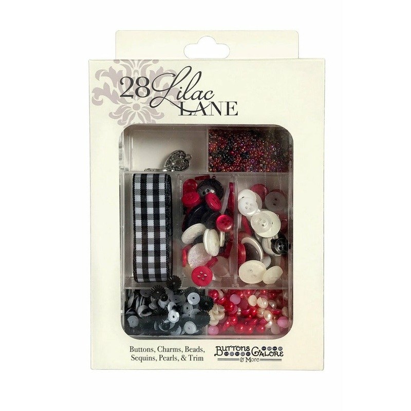 Buttons Galore & More – Shaker Embellishments – Embellishment Kits – Plaid Party / LL125