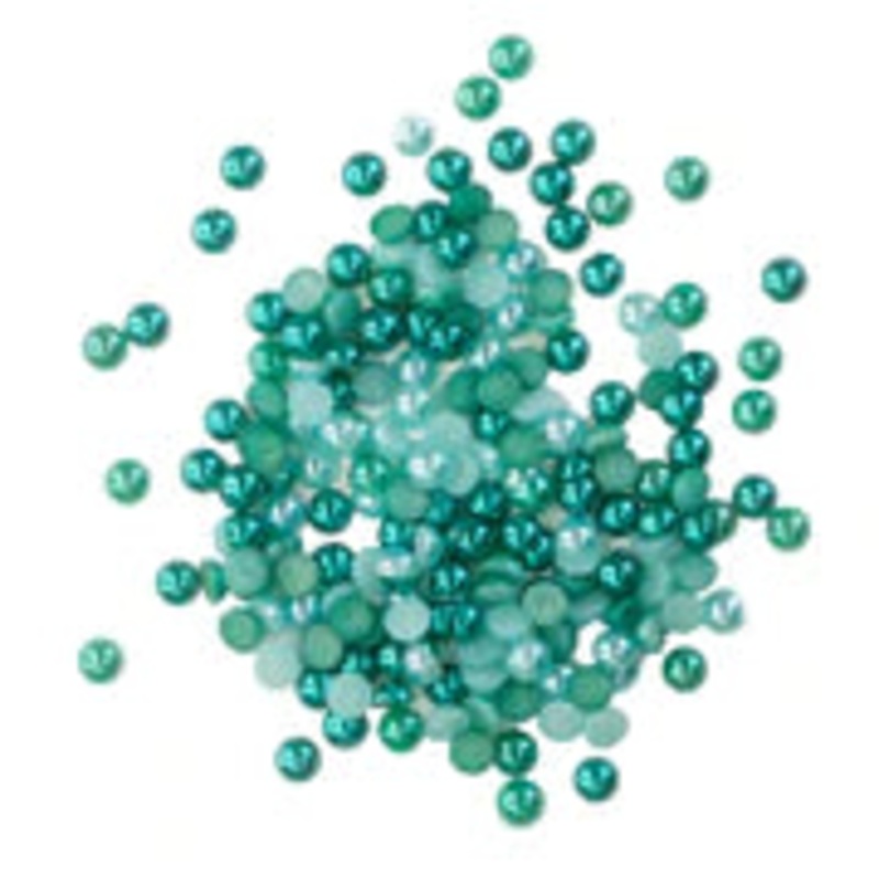 Buttons Galore & More – Shaker Embellishments – Half Pearlz – Aqua / HPZ114