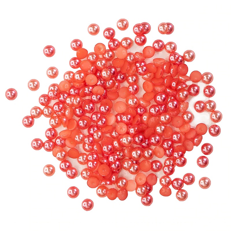 Buttons Galore & More – Shaker Embellishments – Half Pearlz – Grapefruit / HPZ111