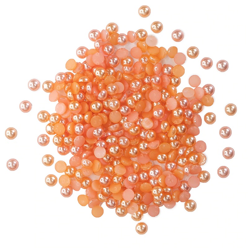 Buttons Galore & More – Shaker Embellishments – Half Pearlz – Peach / HPZ110