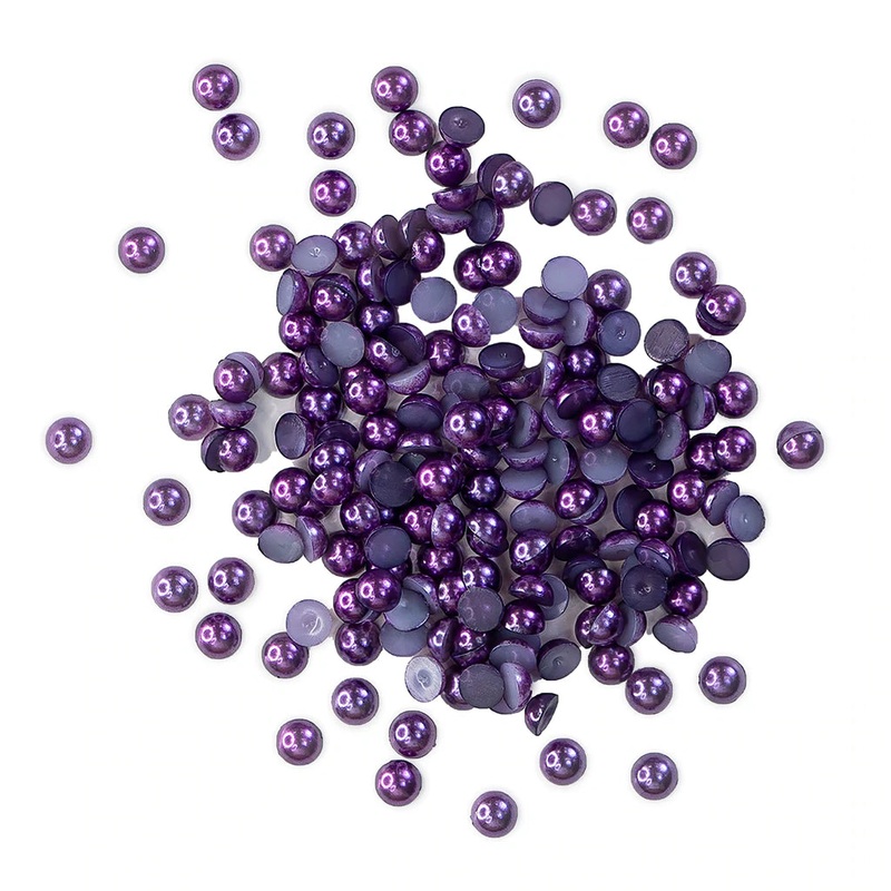 Buttons Galore & More – Shaker Embellishments – Half Pearlz – Purple / HPZ104