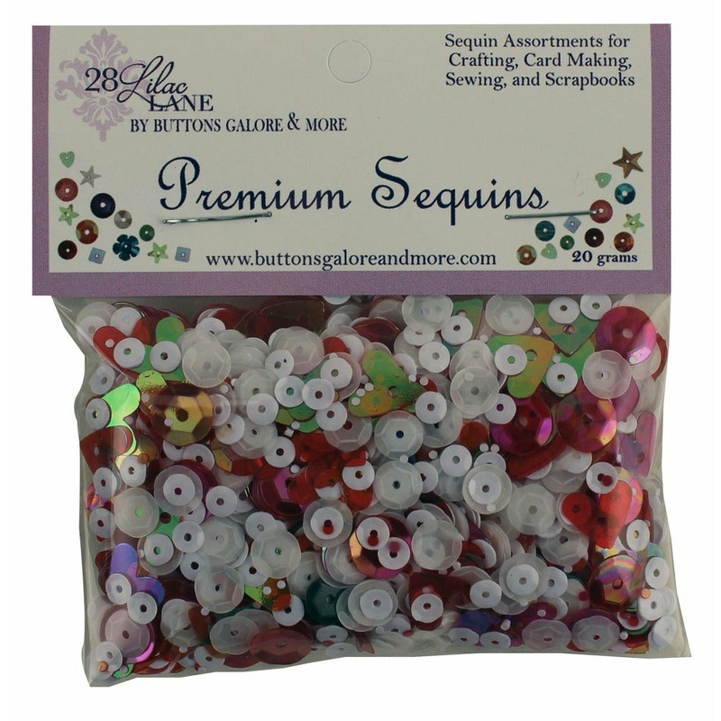 Buttons Galore & More – Shaker Embellishments – Sequin in Cello Bags – Valentine Sequins / PS700