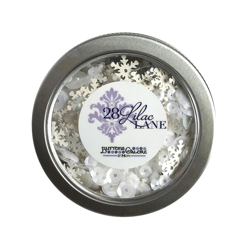 Buttons Galore & More – Shaker Embellishments – Sequins in Tins – Blizzard / LL327