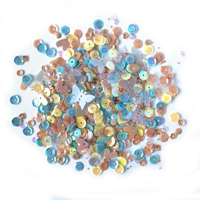 Buttons Galore & More – Shaker Embellishments – Sequins in Tins – Spring Butterflies / LL307