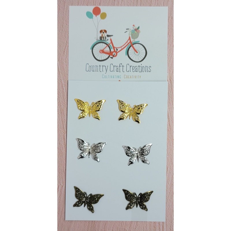 – Charms – Flutter Butterflies – Gold, Silver, Bronze