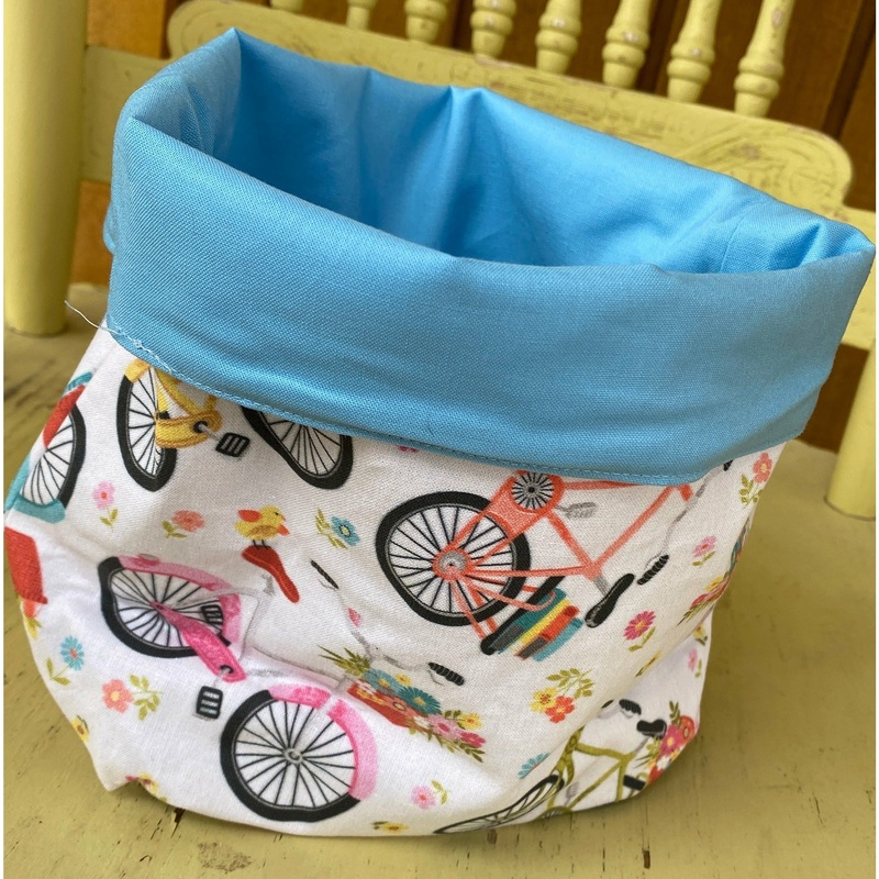 – Fabric Desk Top Garbage Bin – Bicycles