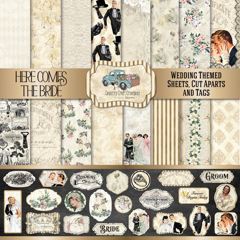 – Here Comes the Bride – 8×8 – Cotton Bristol