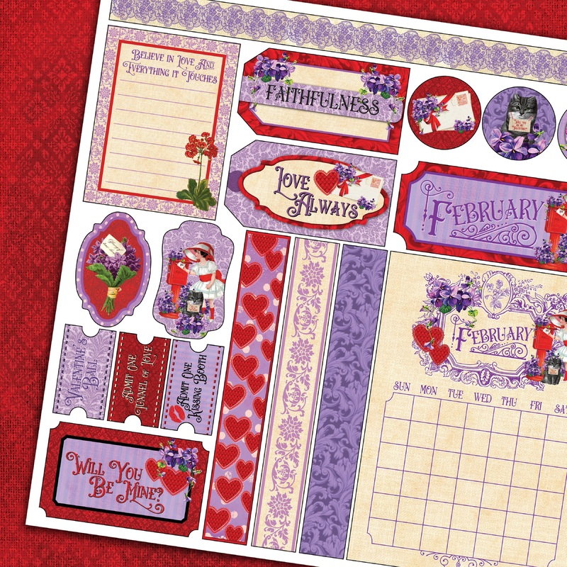 – Remember the Time Calendar Cut Apart Sheets – 12×12 – Single Sheets  – February