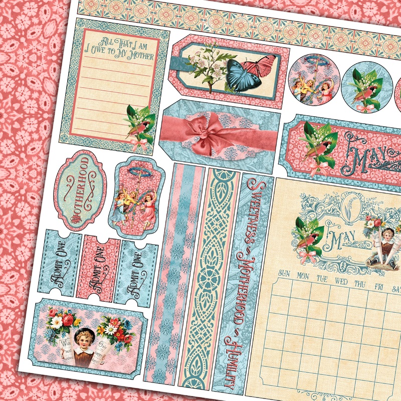 – Remember the Time Calendar Cut Apart Sheets – 12×12 – Single Sheets  – May