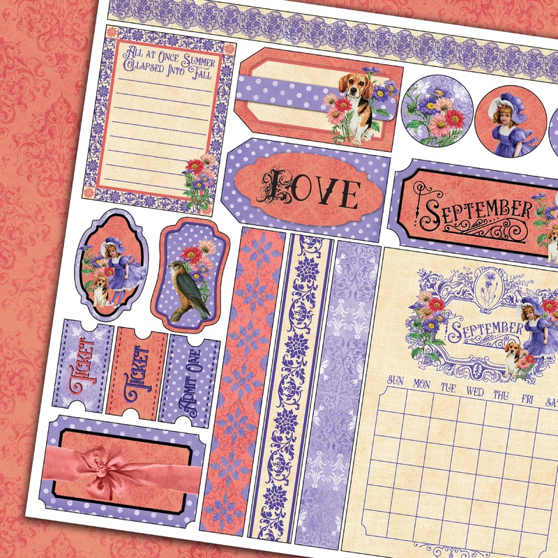 – Remember the Time Calendar Cut Apart Sheets – 12×12 – Single Sheets  – September