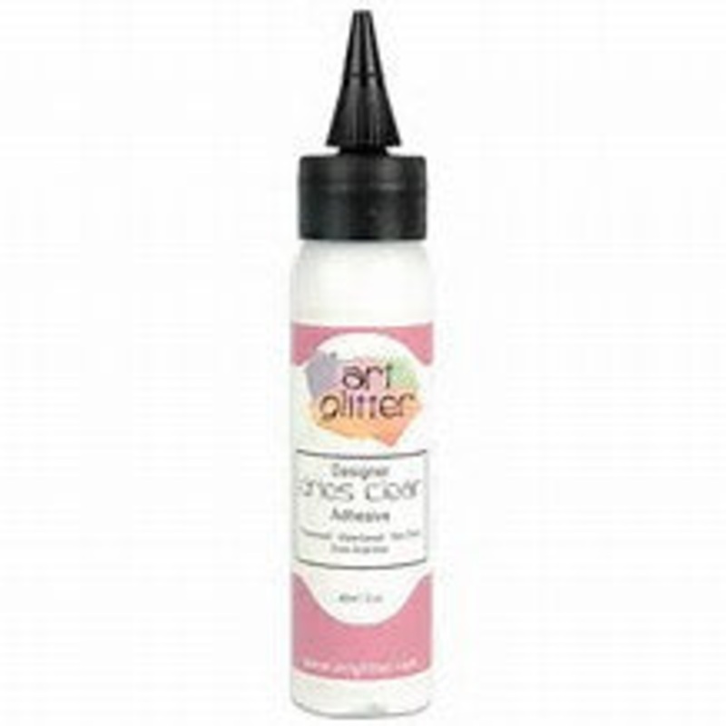 Art Glitter Glue – Designer Dries Clear Adhesive – 2 oz bottle / With Tip