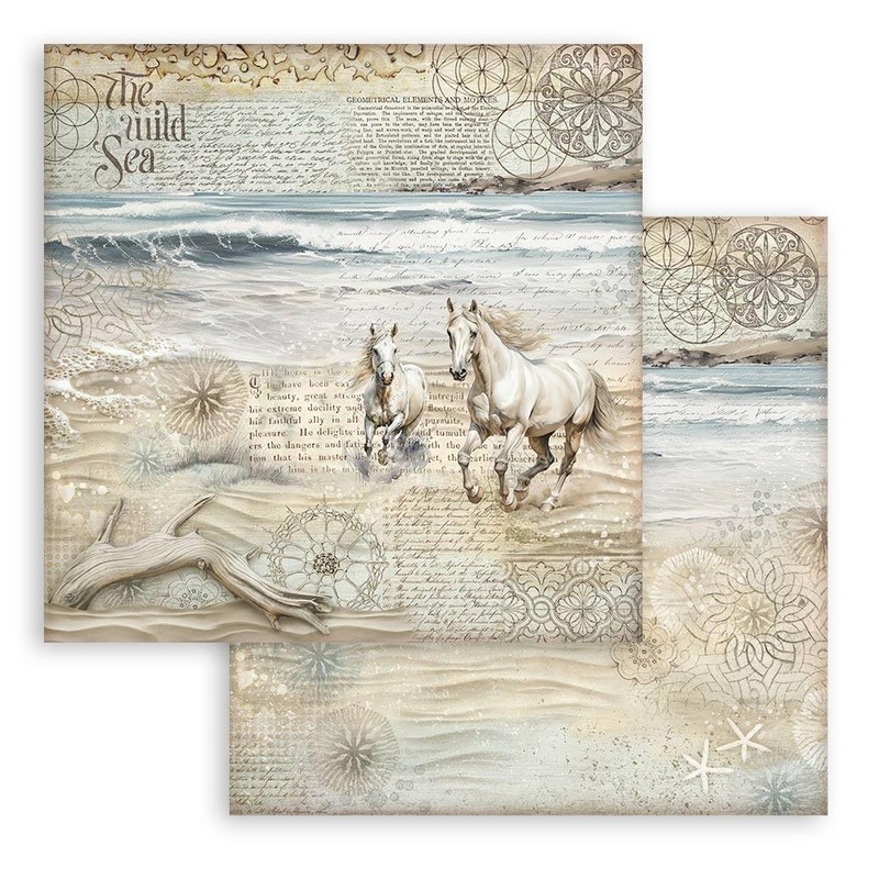Stamperia – Silent Sea – 12 x 12 Double Sided Paper – Horses