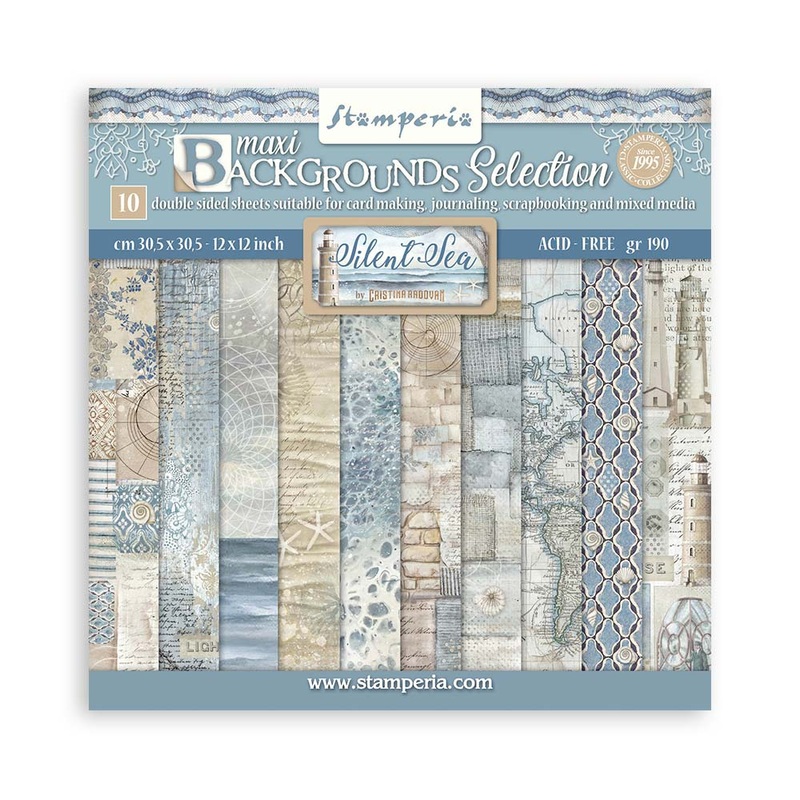 Stamperia – Silent Sea – Backgrounds Double-Sided Paper Pad 12″x12″ 10/Pkg