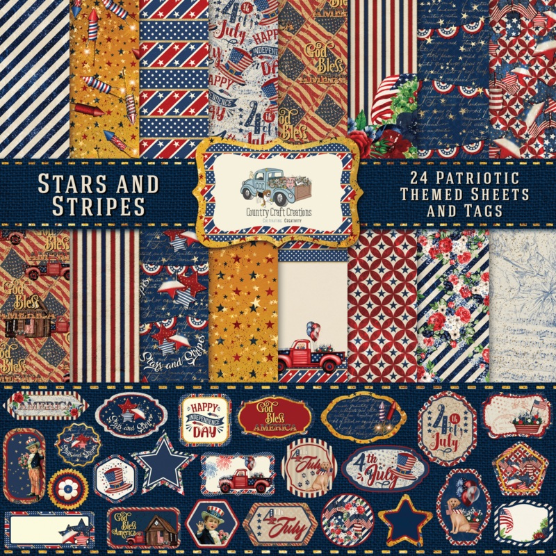 – Stars and Stripes – 8×8 – Cotton Bristol