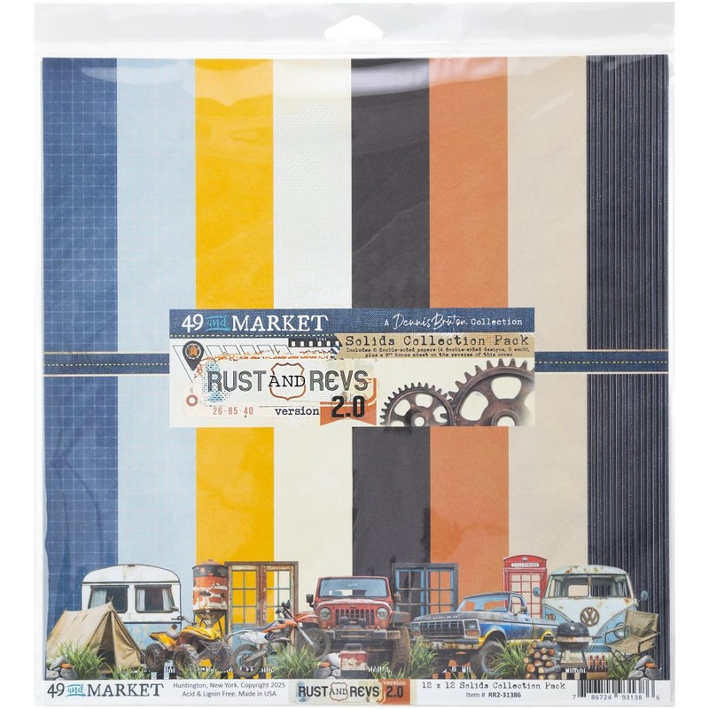 49 & Market – Rust And Revs 2.0 – 12×12 Solids Collection Pack