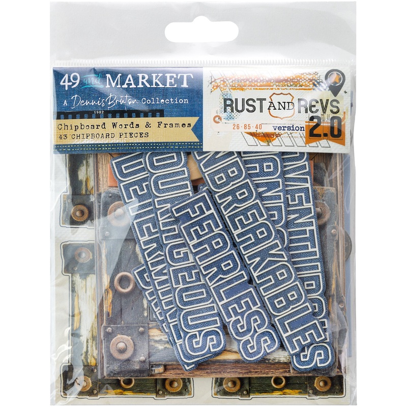 49 & Market – Rust And Revs 2.0 – Chipboard Words & Frames