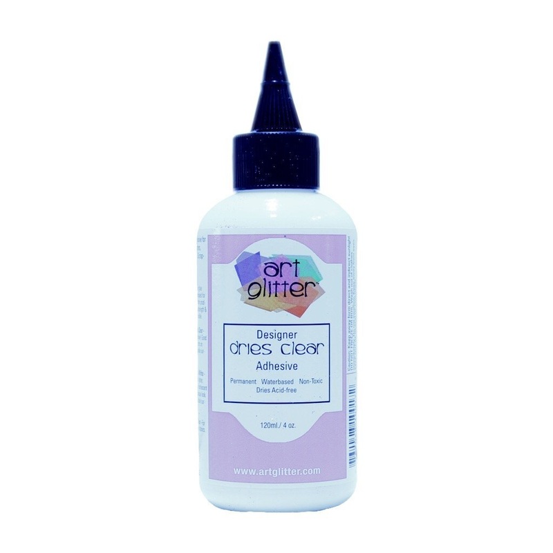 Art Glitter Glue – Designer Dries Clear Adhesive – 4 oz bottle / With Tip