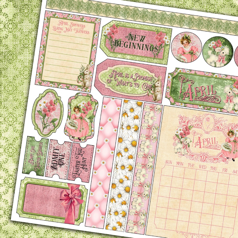 – Remember the Time Calendar Cut Apart Sheets – 12×12 – Single Sheets  – April
