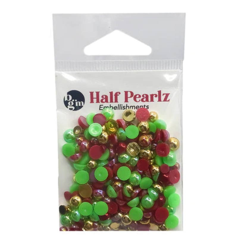 Buttons Galore & More – Shaker Embellishments – Half Pearlz – Christmas Gala / HPZ213