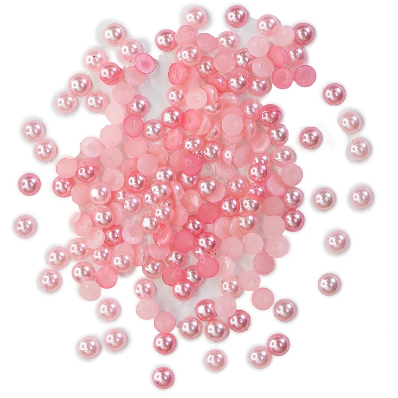Buttons Galore & More – Shaker Embellishments – Half Pearlz – Pink Champagne / HPZ101