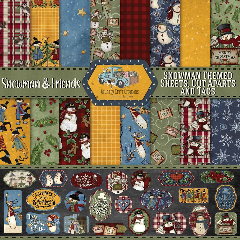 – Snowman & Friends – 12×12 – Cotton Bristol