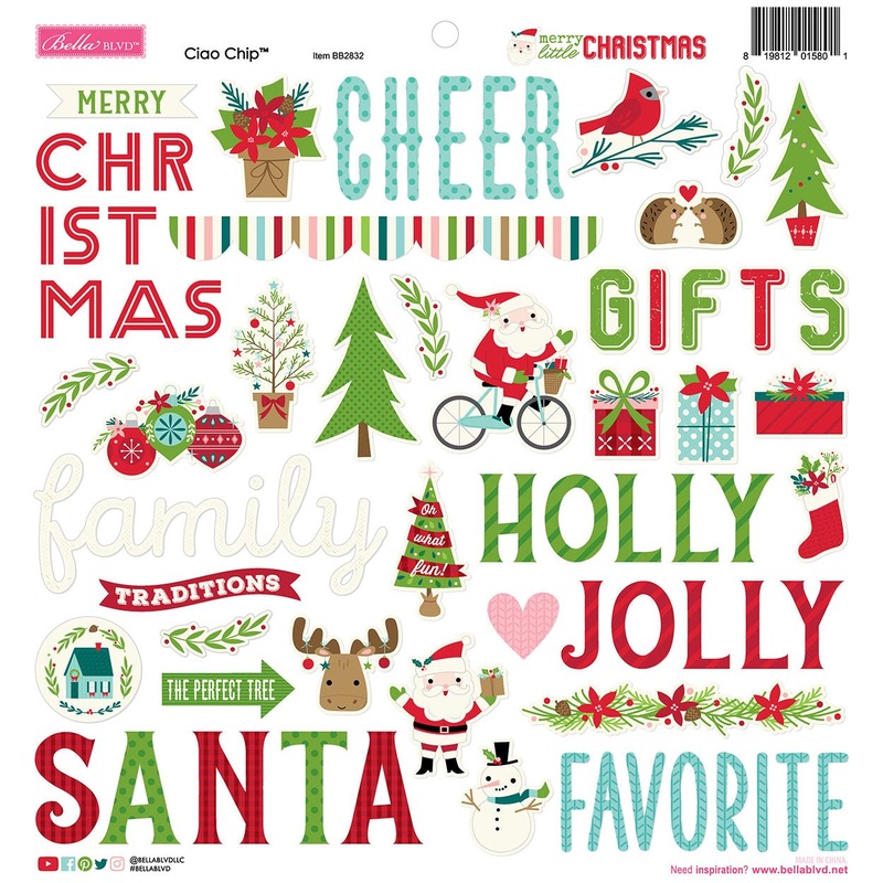Bella Blvd – Merry Little Christmas Collection – Ciao Chipboard Icons / BB2832