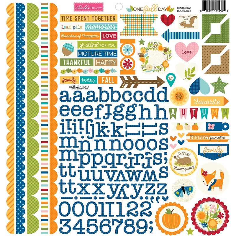 Bella Blvd – One Fall Day Collection – Doohickey Cardstock Stickers / BB2802