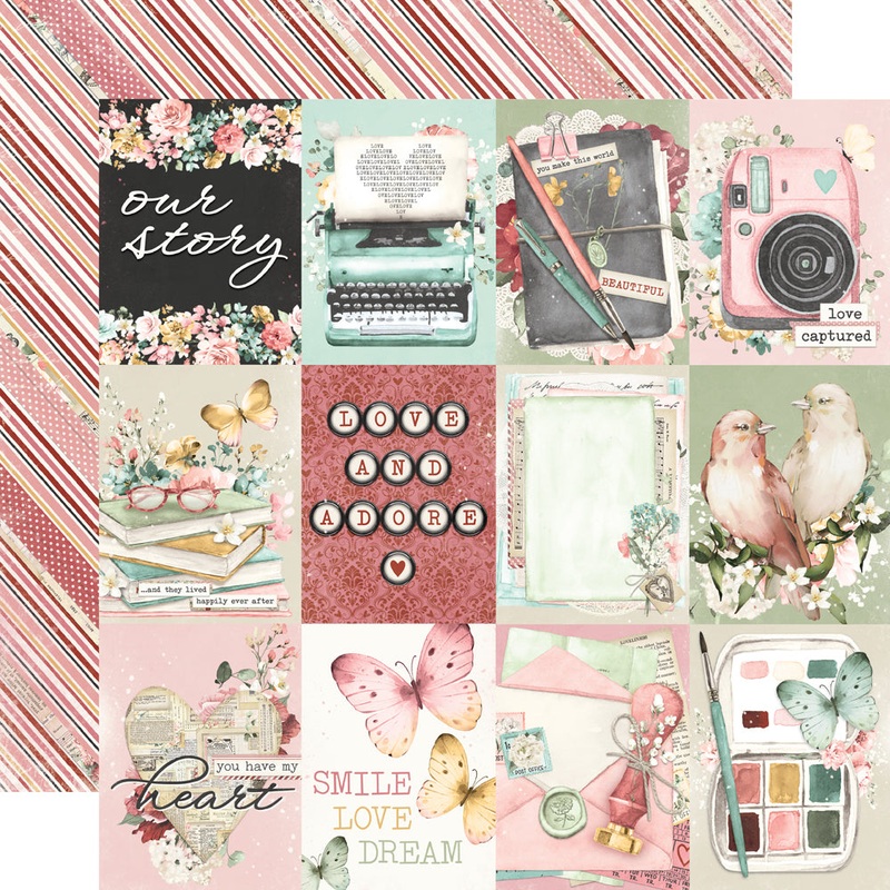 Simple Stories – Simple Vintage Love Story – 12×12 Single Sheet – 3×4 Elements